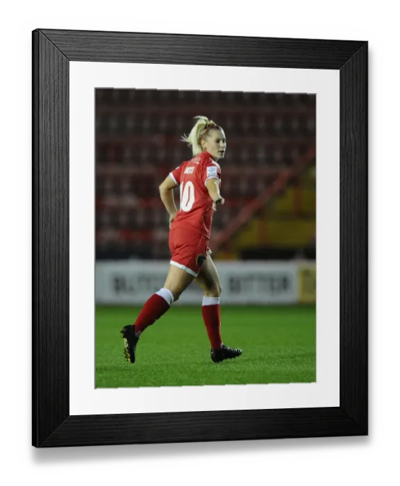 Framed Print : Bristol Academy's Nikki Watts Faces Off Against FC Barcelona in Champions League Showdown