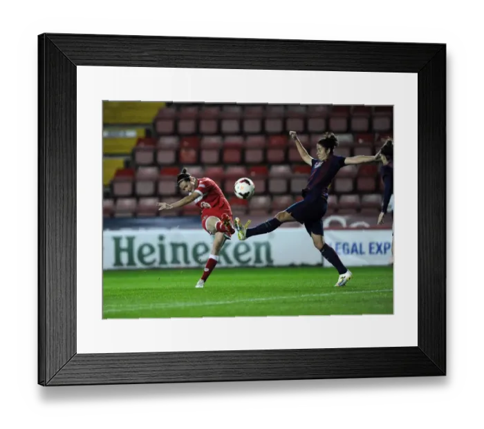 Framed Print : Bristol City FC's Natalia Pablos Sanchon Faces FC Barcelona in Champions League Action at Ashton Gate Framed Print : Bristol City FC's Natalia Pablos Sanchon Faces FC Barcelona in Champions League Action at Ashton Gate