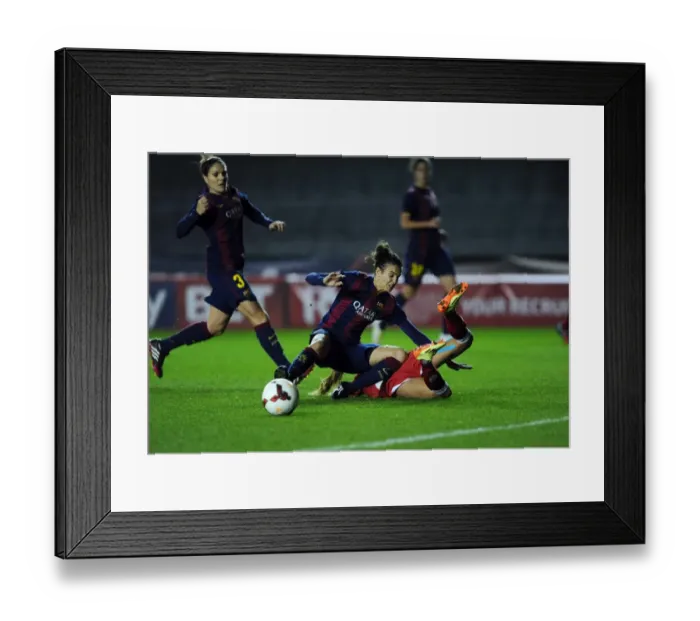 Framed Print : Near Miss: Natasha Harding of Bristol Academy FC vs. FC Barcelona in Champions League Action Framed Print : Near Miss: Natasha Harding of Bristol Academy FC vs. FC Barcelona in Champions League Action