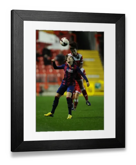 Framed Print : Battling for Supremacy: Bristol Academy Women's FC vs. FC Barcelona Framed Print : Battling for Supremacy: Bristol Academy Women's FC vs. FC Barcelona