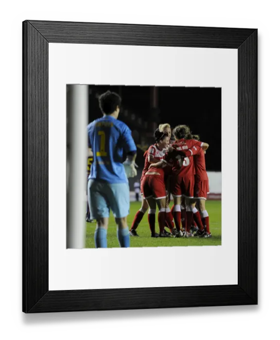 Framed Print : Bristol Academy's Nikki Watts Rejoices in Historic Champions League Victory over FC Barcelona