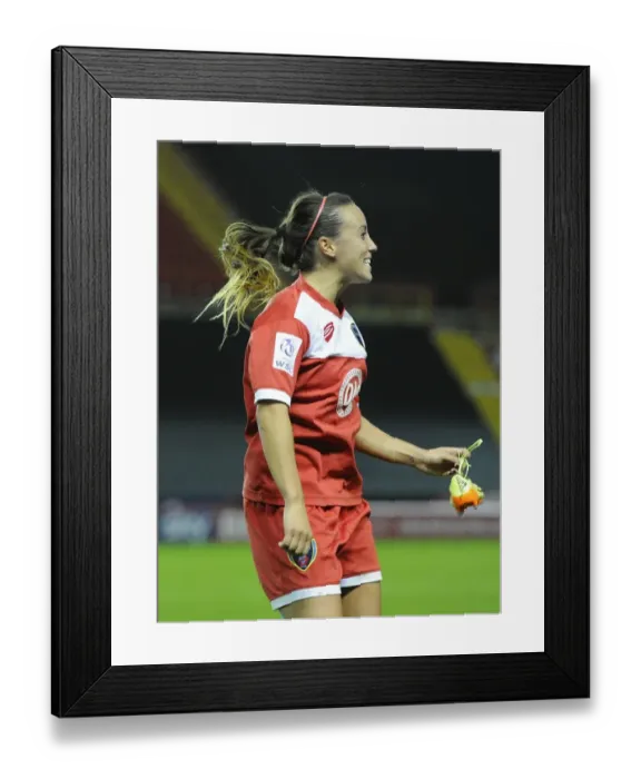 Framed Print : Natasha Harding's Historic Upset: Thrilling Victory Celebration over FC Barcelona (Bristol Academy) Framed Print : Natasha Harding's Historic Upset: Thrilling Victory Celebration over FC Barcelona (Bristol Academy)