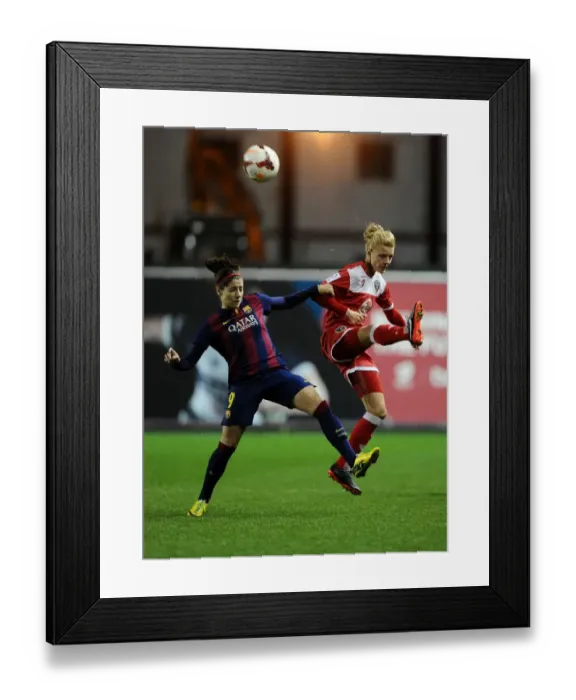 Framed Print : Bristol City FC vs. FC Barcelona: A Football Rivalry - Sophie Ingle vs. Maria Victoria Losada's Battle for Possession Framed Print : Bristol City FC vs. FC Barcelona: A Football Rivalry - Sophie Ingle vs. Maria Victoria Losada's Battle for Possession
