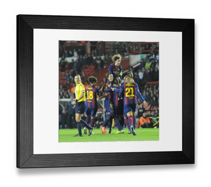 Framed Print : FC Barcelona Celebrates Equalizer Against Bristol Academy in UEFA Women's Champions League Framed Print : FC Barcelona Celebrates Equalizer Against Bristol Academy in UEFA Women's Champions League