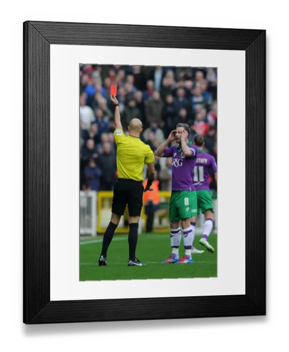 Framed Print : Red Card for Wade Elliott: Swindon Town vs. Bristol City (November 15, 2014) Framed Print : Red Card for Wade Elliott: Swindon Town vs. Bristol City (November 15, 2014)