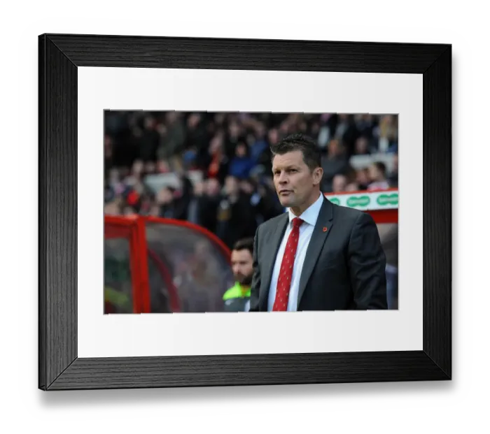 Framed Print : Steve Cotterill Leads Bristol City at Swindon Town, November 2014 - Football Action