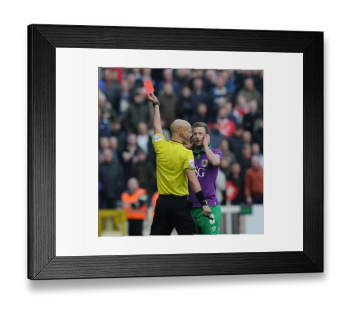 Framed Print : Red Card for Wade Elliott: Swindon Town vs. Bristol City (November 15, 2014)