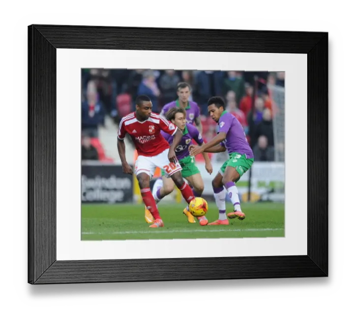 Framed Print : Korey Smith of Bristol City Closes Down Swindon Town's Jonathan Obika - Football Rivalry in League One Framed Print : Korey Smith of Bristol City Closes Down Swindon Town's Jonathan Obika - Football Rivalry in League One