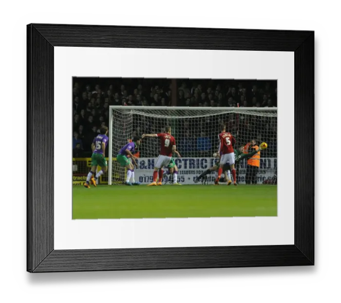 Framed Print : Michael Smith Scores for Swindon Town Against Bristol City, 15th November 2014
