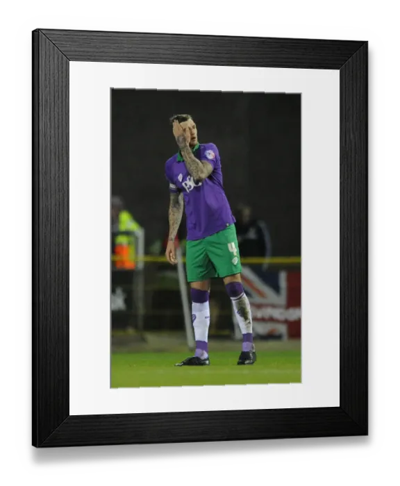 Framed Print : Aden Flint's Disappointment: Swindon Town Triumphs Over Bristol City Framed Print : Aden Flint's Disappointment: Swindon Town Triumphs Over Bristol City