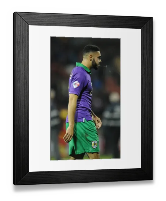 Framed Print : Derrick Williams Disappointment: Swindon Town vs. Bristol City, 15th November 2014 Framed Print : Derrick Williams Disappointment: Swindon Town vs. Bristol City, 15th November 2014
