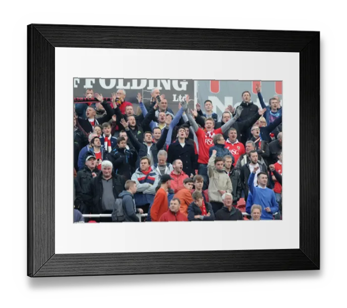 Framed Print : Bristol City Fans at Swindon Town's County Ground, 15 November 2014
