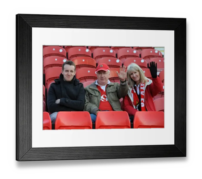 Framed Print : Bristol City Fans Rally at Swindon Town's County Ground Framed Print : Bristol City Fans Rally at Swindon Town's County Ground