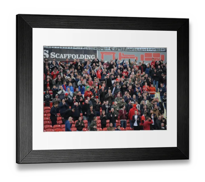 Framed Print : Bristol City Fans Rally at Swindon Town's County Ground, November 2014 Framed Print : Bristol City Fans Rally at Swindon Town's County Ground, November 2014