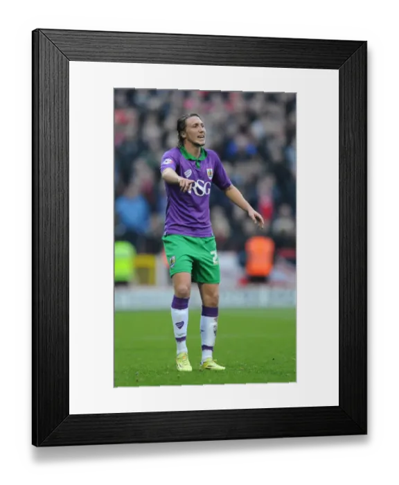 Framed Print : Bristol City's Luke Ayling in Action Against Swindon Town, November 15, 2014