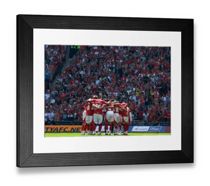 Framed Print : Bristol City Football Team: United in Determination (Play Off Final - Team Huddle) Framed Print : Bristol City Football Team: United in Determination (Play Off Final - Team Huddle)