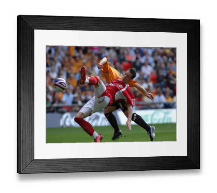 Framed Print : Michael McIndoe's Euphoric Moment at the 2008 Play-Off Final