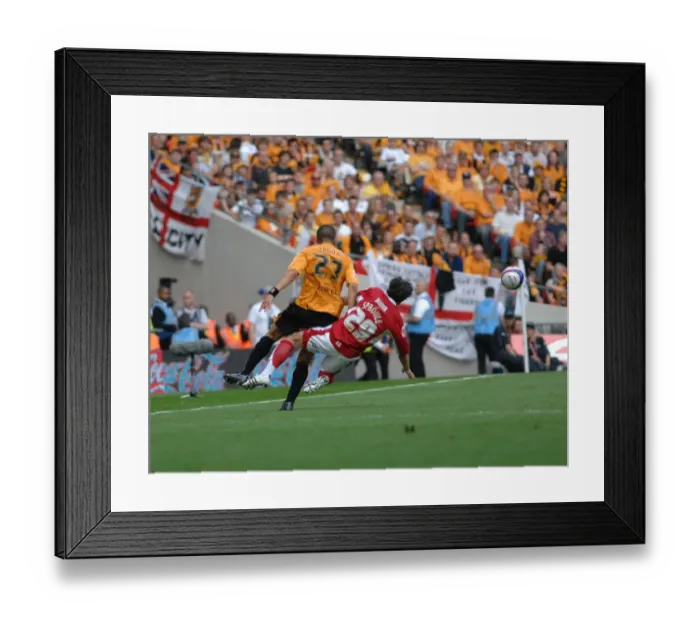 Framed Print : Ivan Sproule Celebrates Promotion: Play-Off Final Moment