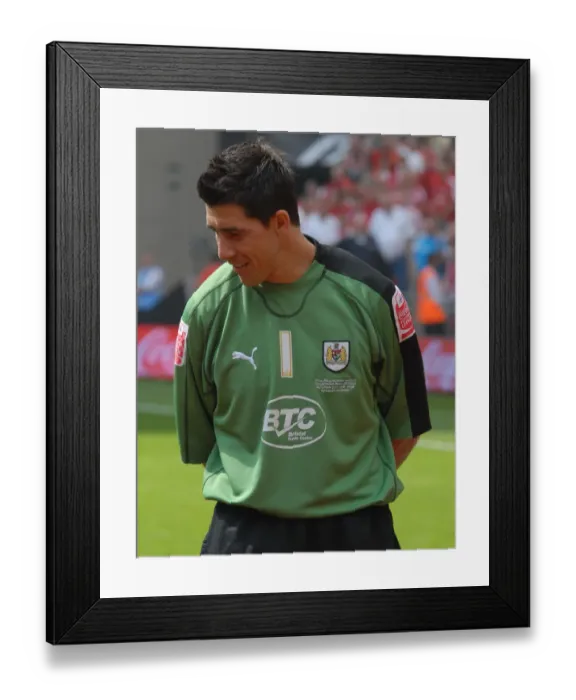 Framed Print : Bristol City FC: Adriano Basso Celebrates Play Off Final Triumph Framed Print : Bristol City FC: Adriano Basso Celebrates Play Off Final Triumph