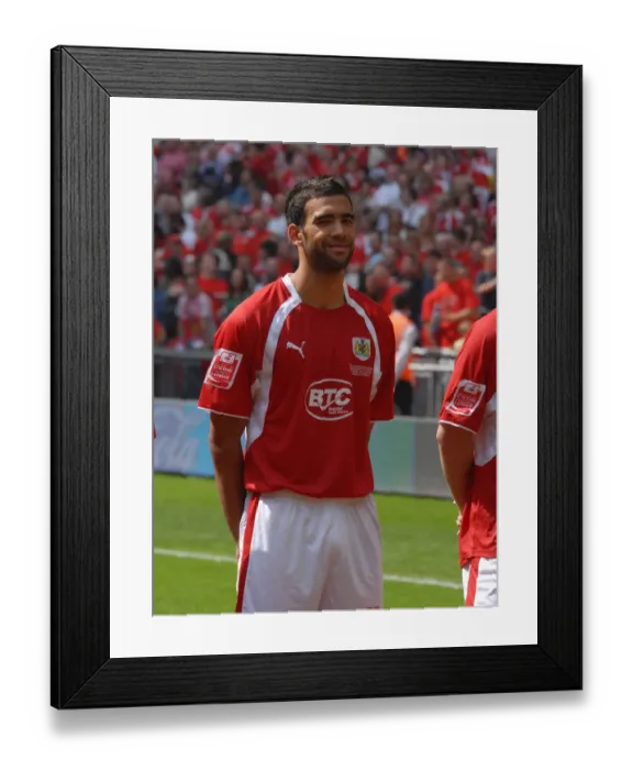 Framed Print : Liam Fontaine's Euphoric Moment: Celebrating Promotion to Championship with Bristol City
