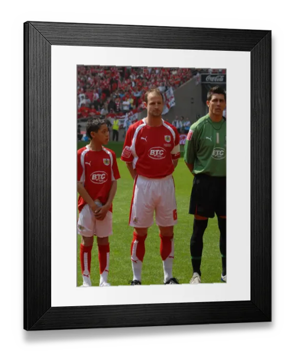 Framed Print : Bristol City's Louis Carey Celebrates Promotion: Play-Off Final Triumph Framed Print : Bristol City's Louis Carey Celebrates Promotion: Play-Off Final Triumph
