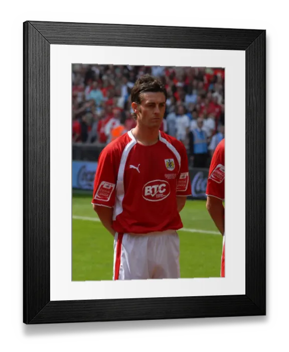 Framed Print : Jamie McAllister's Euphoric Moment: Bristol City's Play-Off Final Triumph