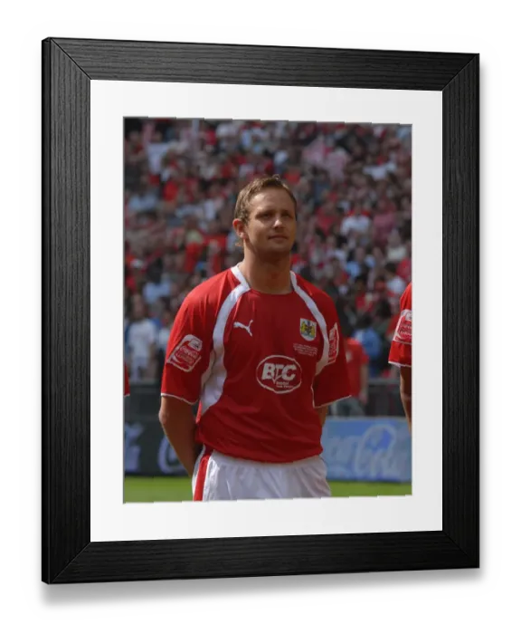 Framed Print : Bristol City's Promotion Triumph: Lee Trundle's Euphoric Moment at the Play-Off Final Framed Print : Bristol City's Promotion Triumph: Lee Trundle's Euphoric Moment at the Play-Off Final
