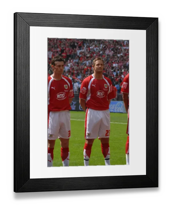 Framed Print : Bristol City's Unforgettable Moment: Trundle and McAllister Celebrate Play-Off Final Triumph Framed Print : Bristol City's Unforgettable Moment: Trundle and McAllister Celebrate Play-Off Final Triumph
