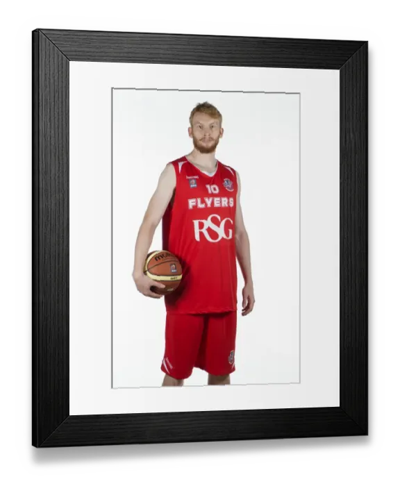 Framed Print : Mathias Seilund in Action: Basketball Training with Bristol Academy Flyers at SGS Wise Campus