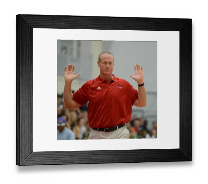 Framed Print : Coach Kilmartin's Controversial Reaction to Referees Decision in Bristol Flyers vs USA Select Match, September 11, 2014