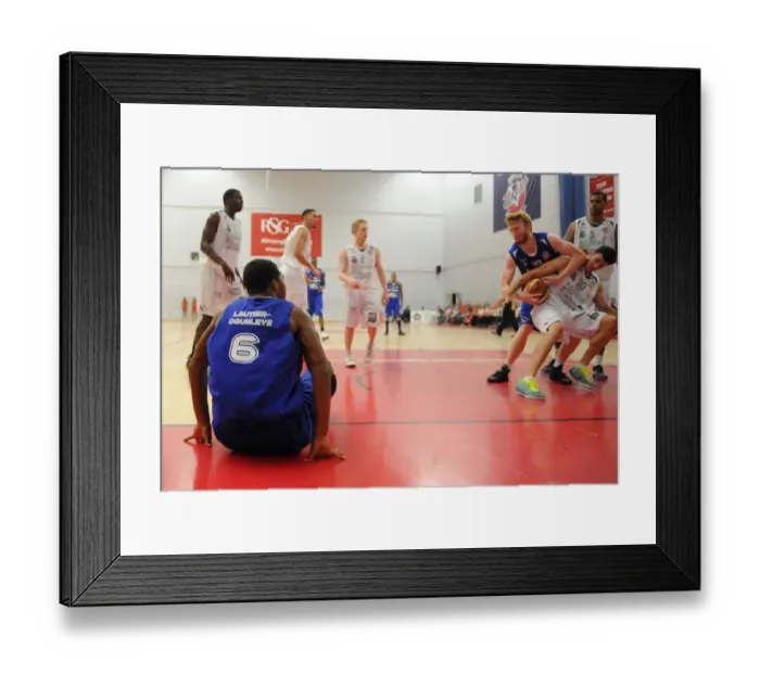 Framed Print : Bristol Flyers vs. Plymouth Raiders Basketball Clash at SGS Wise Campus - 27 / 09 / 2014