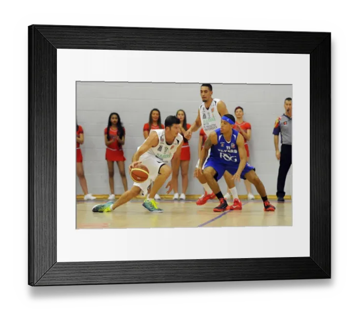 Framed Print : Bristol Rivalry: Flyers vs. Raiders Clash in Basketball Action at SGS Wise Campus - September 2014