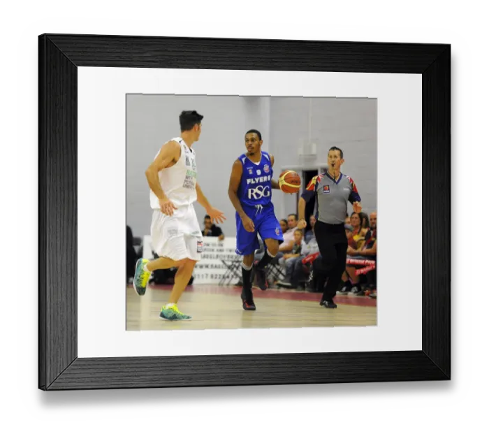 Framed Print : Thrilling British Basketball League Match: Flyers vs. Raiders at SGS Wise Campus (September 2014)
