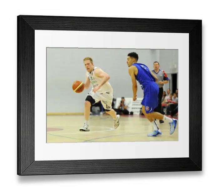 Framed Print : Intense Moment: Josh Wilcher Drives Forward in Bristol Flyers vs. Plymouth Raiders Basketball Game Framed Print : Intense Moment: Josh Wilcher Drives Forward in Bristol Flyers vs. Plymouth Raiders Basketball Game
