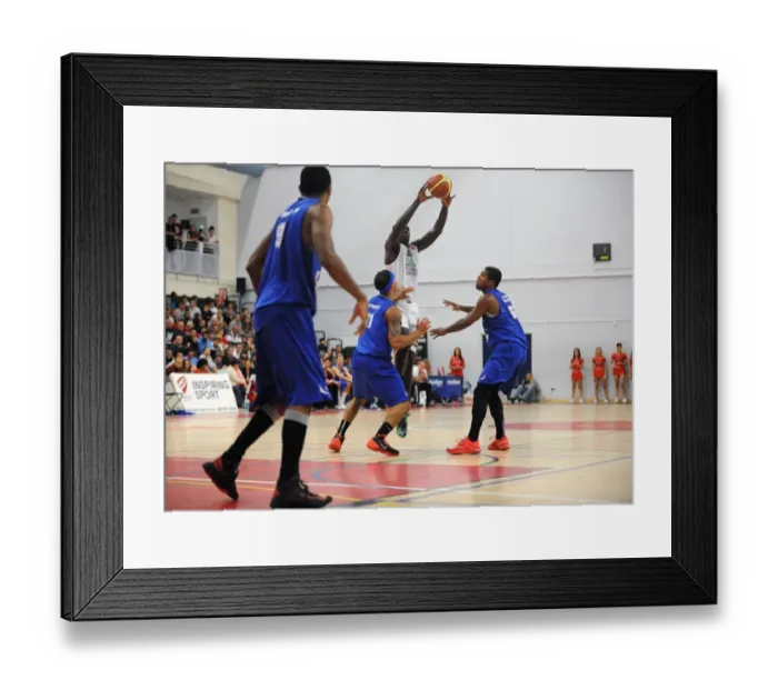 Framed Print : Intense Defence Clash: Bristol Flyers vs. Plymouth Raiders in British Basketball League at SGS Wise Campus - September 27, 2014 Framed Print : Intense Defence Clash: Bristol Flyers vs. Plymouth Raiders in British Basketball League at SGS Wise Campus - September 27, 2014
