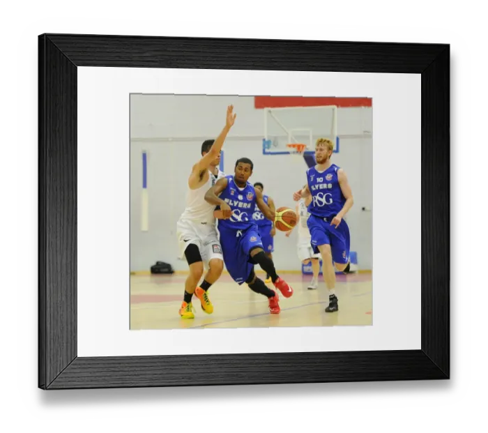 Framed Print : Bristol Flyers Dwayne Lautier-Ogunleye Charges Forward in Basketball Action Framed Print : Bristol Flyers Dwayne Lautier-Ogunleye Charges Forward in Basketball Action