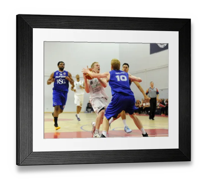 Framed Print : Bristol Flyers Mathias Seilund Stops Plymouth Raiders Josh Wilcher in Basketball Action Framed Print : Bristol Flyers Mathias Seilund Stops Plymouth Raiders Josh Wilcher in Basketball Action
