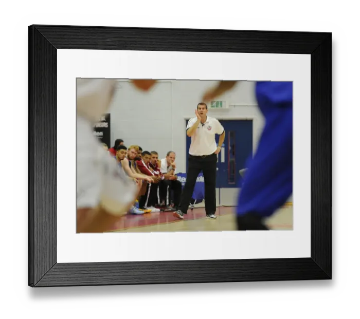 Framed Print : Andreas Kapoulas Leads the Charge: Exciting BBL Showdown between Bristol Flyers and Plymouth Raiders