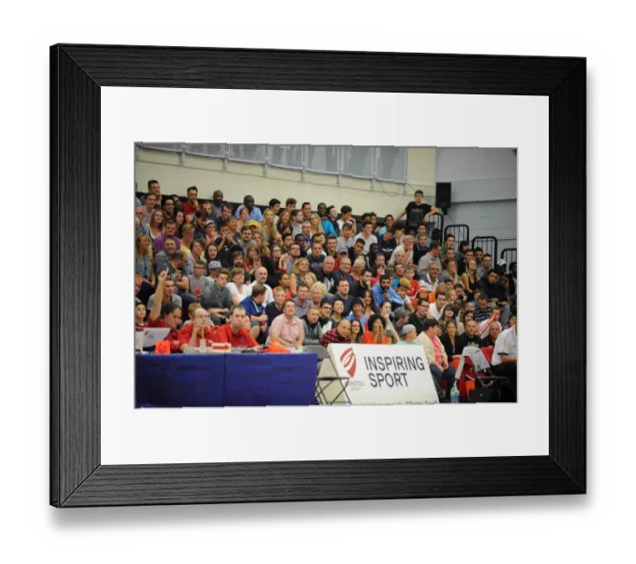 Framed Print : A Tense Moment at SGS Wise Campus: Basketball Showdown Between Bristol Flyers and Plymouth Raiders