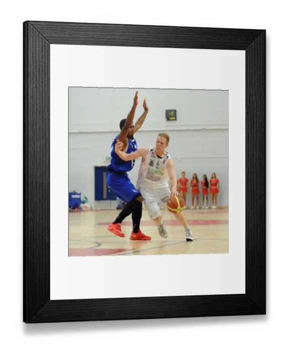 Framed Print : Bristol Flyers: Intense Showdown between Lautier-Ogunleye and Wilcher
