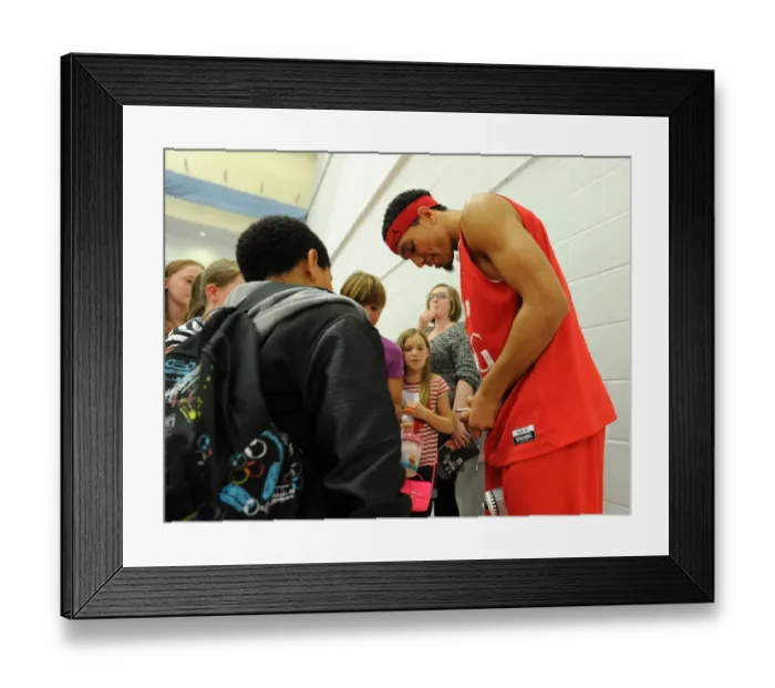 Framed Print : Bristol Flyers Basketball: Greg Streete Signing Autographs During the British Basketball Cup Match Against Plymouth Raiders