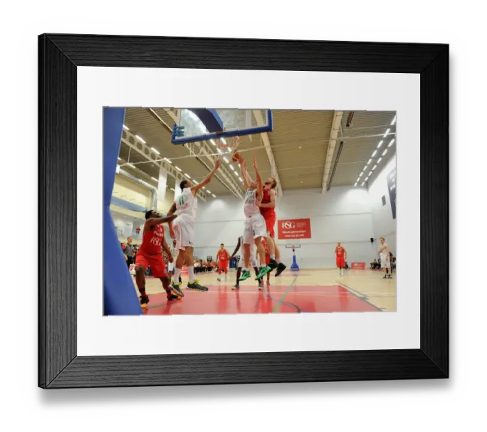 Framed Print : Intense Rivalry: Flyers vs. Raiders Basketball Showdown - British Basketball Cup Framed Print : Intense Rivalry: Flyers vs. Raiders Basketball Showdown - British Basketball Cup