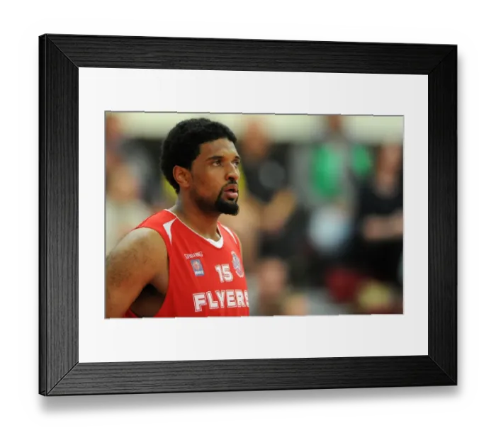 Framed Print : Intense Action: Flyers vs. Raiders in British Basketball Cup at Wise Campus