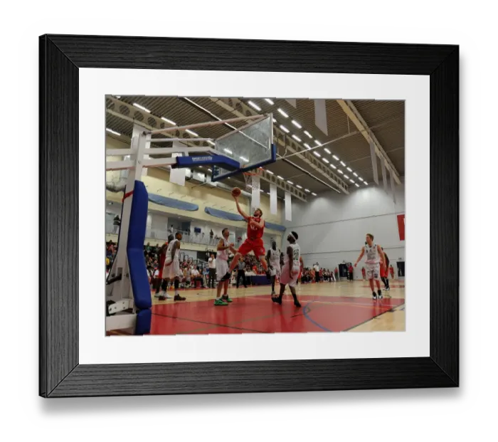 Framed Print : Bristol Flyers Take on Plymouth Raiders in British Basketball Cup: Mathias Seilund Scores