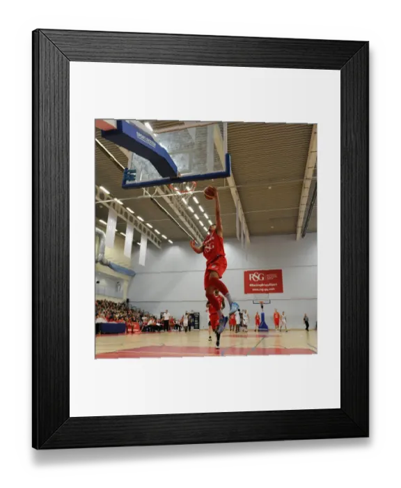 Framed Print : Dramatic Basket by Roy Owen: Flyers vs. Raiders in British Basketball Cup Framed Print : Dramatic Basket by Roy Owen: Flyers vs. Raiders in British Basketball Cup