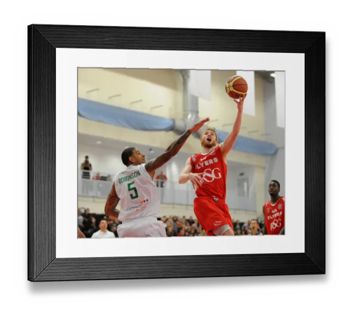 Framed Print : Intense Rivalry: Flyers vs. Raiders in BBL Cup Basketball Clash Framed Print : Intense Rivalry: Flyers vs. Raiders in BBL Cup Basketball Clash