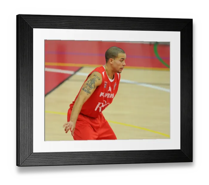 Framed Print : Intense Rivalry: Flyers vs. Raiders in British Basketball Cup at Wise Campus