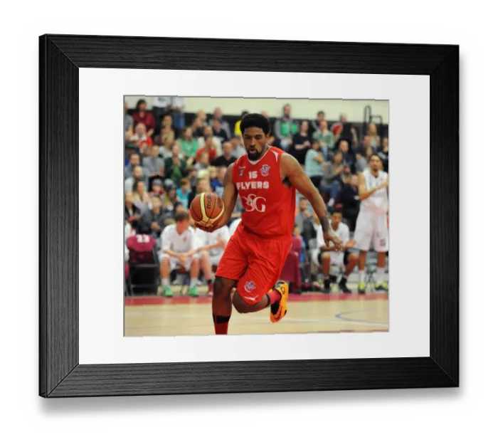Framed Print : Bristol Flyers vs. Plymouth Raiders in British Basketball Cup Action