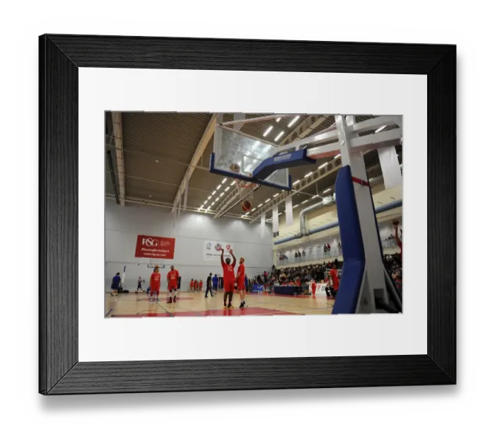 Framed Print : Basketball: Bristol Flyers vs. Durham Wildcats - Pre-Game Warm-Up Framed Print : Basketball: Bristol Flyers vs. Durham Wildcats - Pre-Game Warm-Up