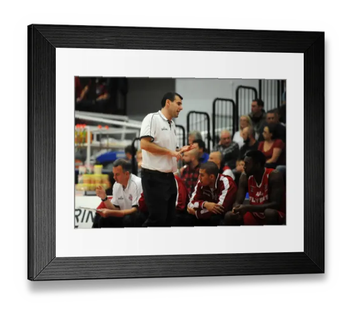 Framed Print : Andreas Kapoulas Leads the Charge: Intense BBL Action - Bristol Flyers vs. Durham Wildcats